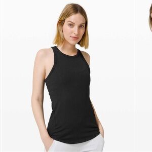 Lululemon Tank Ribbed Black size 8-10 fit